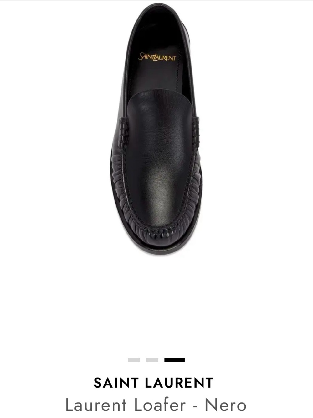 Saint Laurent Black Leather Moccasin Loafer